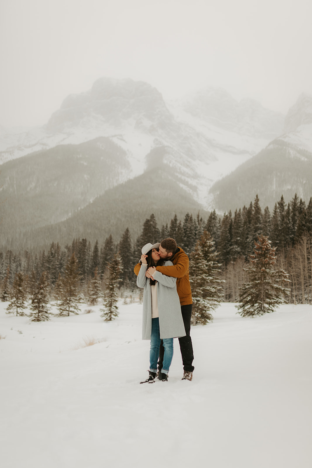 canmore elopement photographer, mountain engagement session